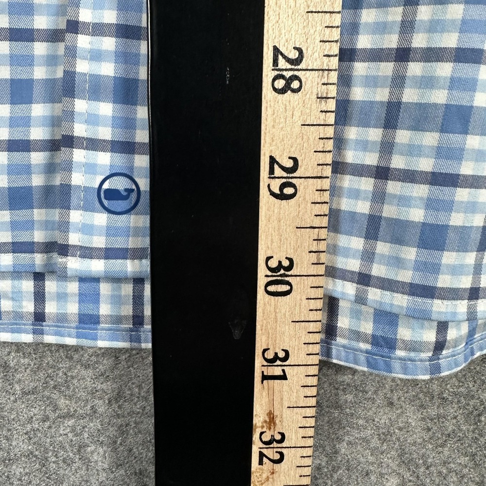 Vineyard Vines Shirt Mens XL Blue Check Performance Long Sleeve Button Down - Picture 5 of 14